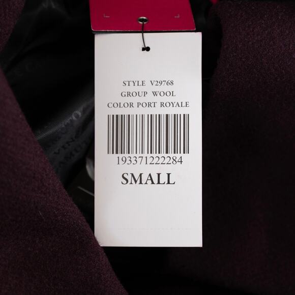 Vince Camuto Women Double-Breasted Long Wool Coat Port Size S - Picture 8 of 9